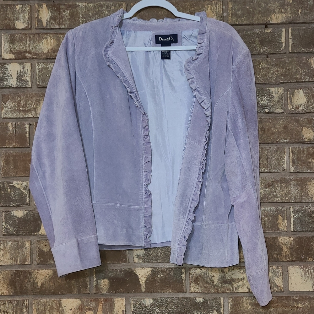 Denim&Co Purple Suede XL Jacket